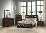 Chesky Warm Espresso Wood Cal King Bed with Storages