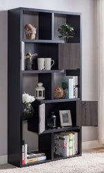 Chiara 2-Tone Wood Display Cabinet with 6 Shelves