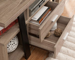 Christine Black/Dark Taupe Wood TV Stand