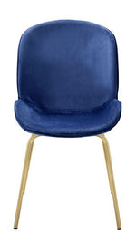 Chuchip 2 Blue Velvet/Gold Metal Side Chairs