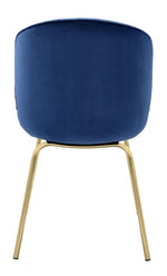 Chuchip 2 Blue Velvet/Gold Metal Side Chairs