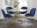 Chuchip 2 Blue Velvet/Gold Metal Side Chairs