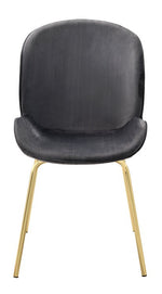 Chuchip 2 Gray Velvet/Gold Metal Side Chairs