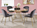 Chuchip 2 Gray Velvet/Gold Metal Side Chairs