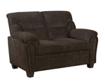 Clemintine 3-Pc Brown Chenille Sofa Set