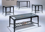 Clover Clear Glass/Black Metal Sofa Table