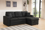 Darwin Black Sectional with Sleeper