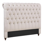 Devon Beige Fabric Upholstered Cal King Bed (Oversized)