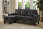 Douglas 2Pc Black Charcoal Reversible Sectional