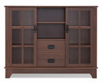 Dubbs Walnut Wood Server with 2 Drawers & 2 Doors