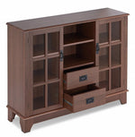 Dubbs Walnut Wood Server with 2 Drawers & 2 Doors