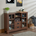 Dubbs Walnut Wood Server with 2 Drawers & 2 Doors