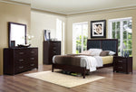 Edina Espresso/Black Wood/Vinyl Cal King Panel Bed