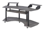 Eleazar Black Oak Wood/Metal Computer Desk with 2 Stands