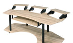 Eleazar Natural Oak Wood/Metal Computer Desk with 3 Stands