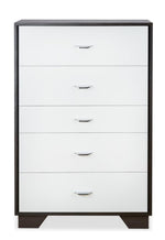 Eloy White & Espresso Wood Chest with 5 Drawers