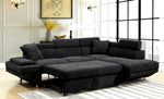 Foreman Black Fabric RAF Sectional w/ Sleeper