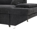 Foreman Black Fabric RAF Sectional w/ Sleeper