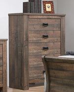 Frederick Weathered Oak Wood 5-Drawer Chest