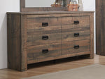 Frederick Weathered Oak Wood 6-Drawer Dresser