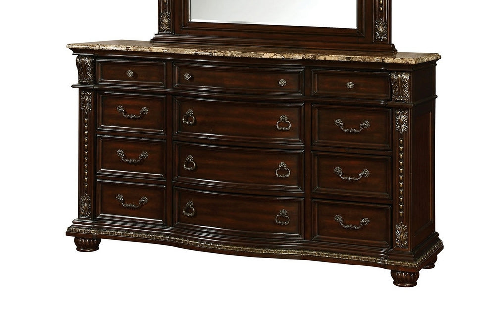 Fromberg Brown Cherry Dresser with Marble Top