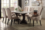 Gerardo White Marble/Weathered Espresso Wood Dining Table