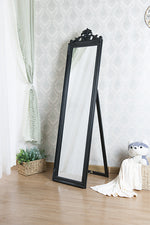 Gisela Black Wood Floor Mirror