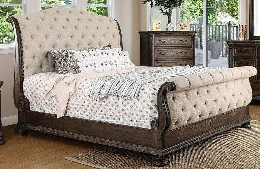 Lysandra Natural Tone King Bed (Oversized)