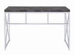 Grimma Rustic Grey Herringbone Wood/Metal Writing Desk