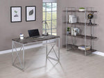 Grimma Rustic Grey Herringbone Wood/Metal Writing Desk