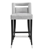 Hart Glam Grey Velvet Counter Height Stool