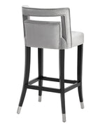 Hart Glam Grey Velvet Counter Height Stool