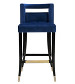 Hart Glam Navy Velvet Counter Height Stool