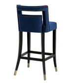 Hart Glam Navy Velvet Counter Height Stool