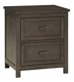 Hebron Dark Cherry Wood 2-Drawer Nightstand