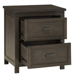 Hebron Dark Cherry Wood 2-Drawer Nightstand