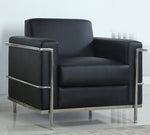 Helix Black Faux Leather Accent Chair