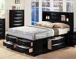 Ireland Black Wood Full Bookcase Bed