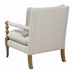 Issey Beige Linen-Like Fabric Accent Chair