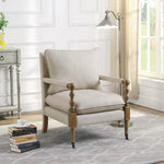 Issey Beige Linen-Like Fabric Accent Chair