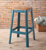 Jacotte Natural Wood/Teal Steel Bar Stool