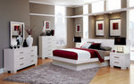 Jessica White Wood Cal King Platform Bed