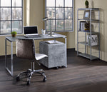 Jurgen Faux Concrete Finish/Silver Metal Computer Desk