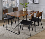 Jurgen Oak Wood/Black Metal Rectangular Dining Table