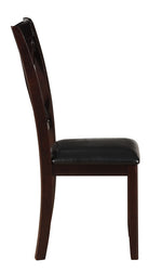 Katrien 2 Black PU Leather/Espresso Wood Side Chairs