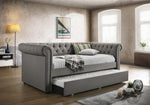 Kepner Grey Fabric Twin Daybed with Trundle