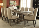 Landon 2 Beige Linen/Salvage Brown Wood Side Chairs