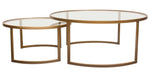 Lane 2-PC Brushed Gold Metal/Clear Glass Nesting Set