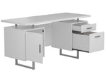 Lawtey High Gloss White Wood Office Desk