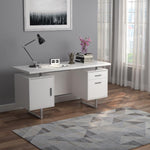 Lawtey High Gloss White Wood Office Desk